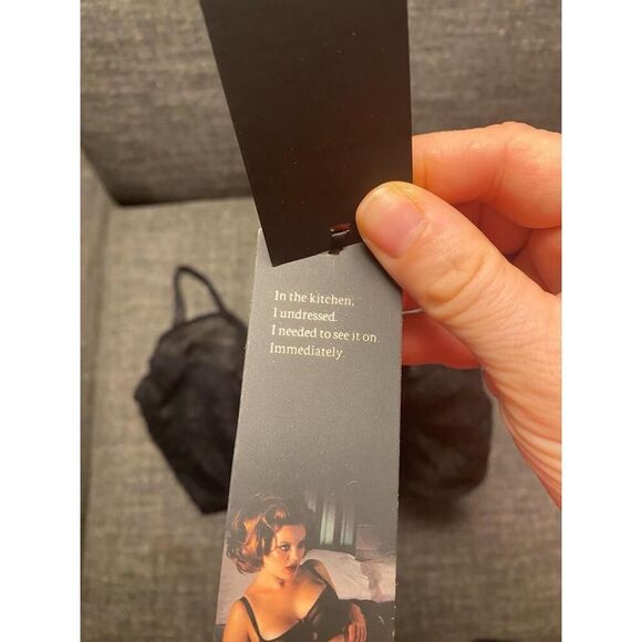 Scantilly 38K peek a boo lace Bra NWT Black Plunge Sheer Strappy Sexy Elegant - Picture 9 of 14